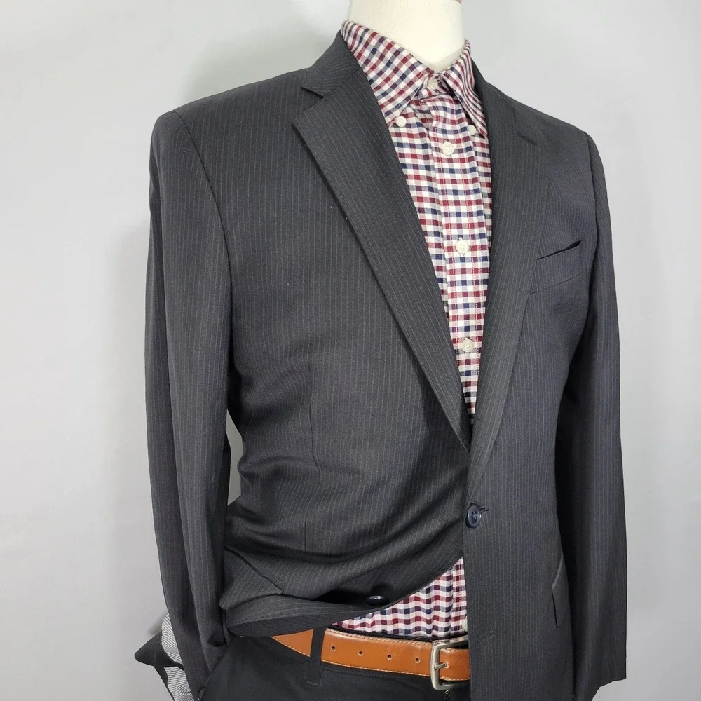 Brooks Brothers Explorer Fitzgerald‎ Men's Sport Coat Striped CH Black Wool 41R